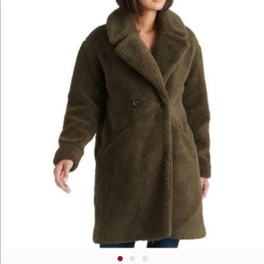 Luck brand hunter green teddy coat
